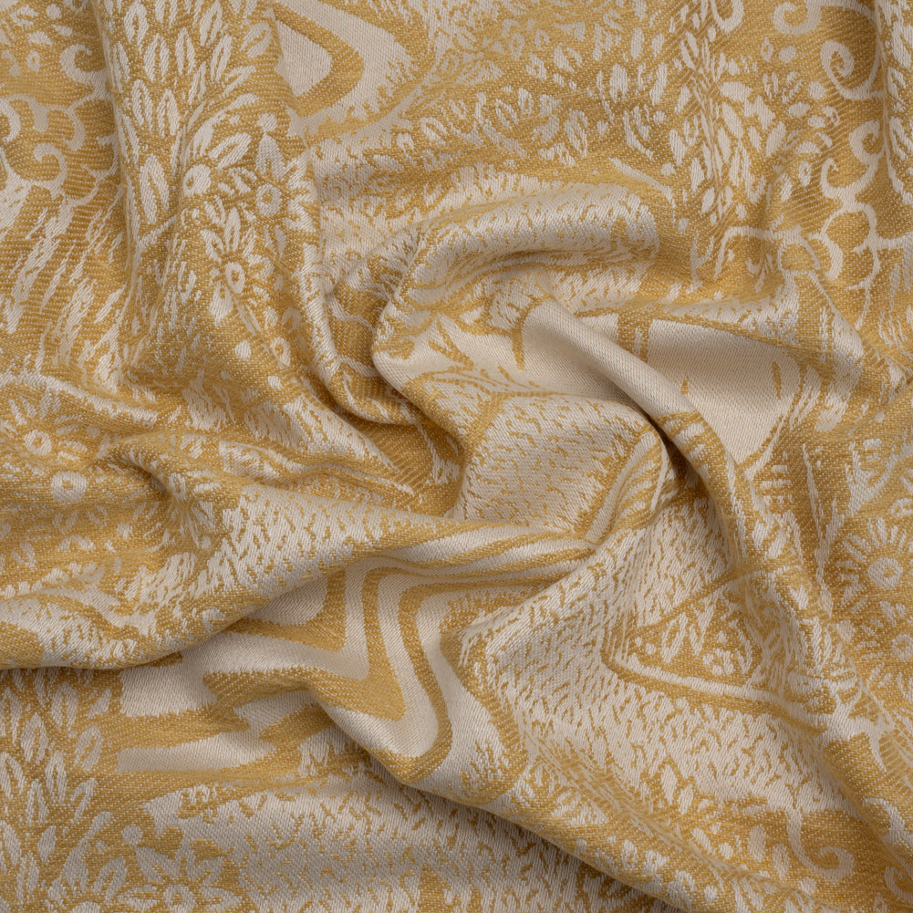 Drapery Jacquard - Ochre Pastoral Scenes - British Imported Drapery Jacquard - Ochre Pastoral Scenes - British Imported
