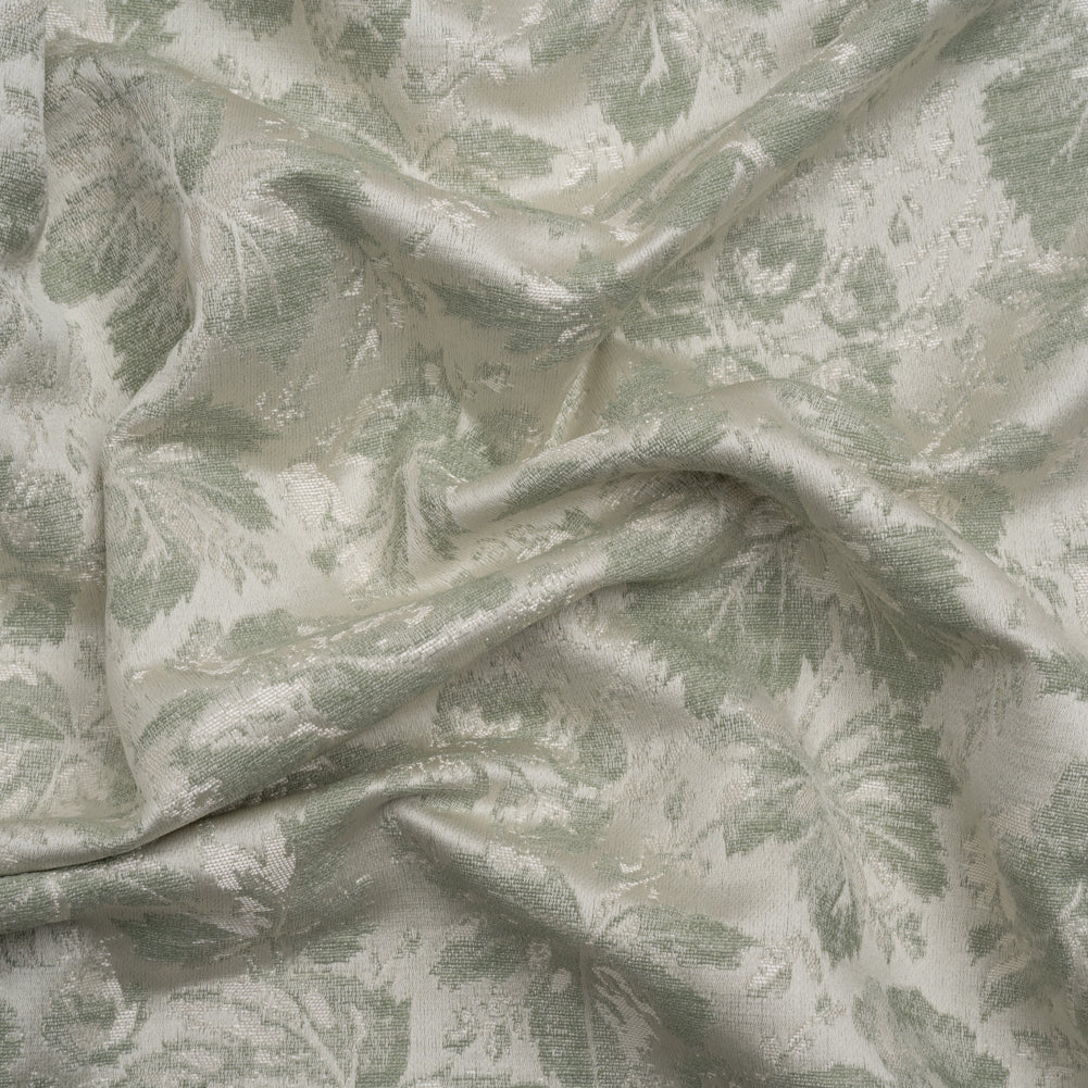 Drapery Jacquard - Duckegg Leaves and Buds - British Imported Drapery Jacquard - Duckegg Leaves and Buds - British Imported