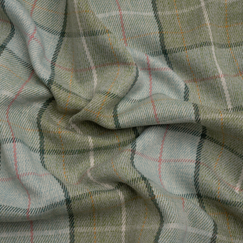 Drapery Twill - Sage Plaid - British Imported Drapery Twill - Sage Plaid - British Imported