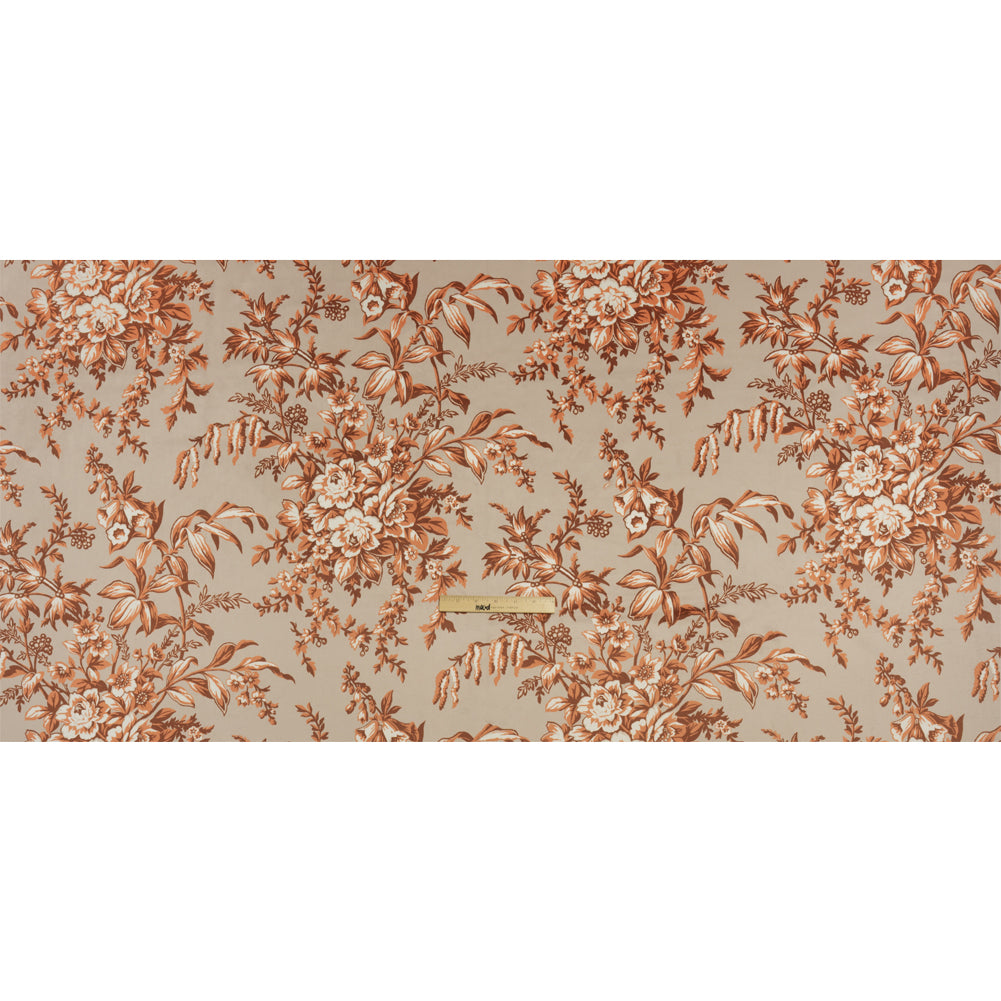 Polyester Microvelvet Print - Ember Floral - British Imported Full Polyester Microvelvet Print - Ember Floral - British Imported Full