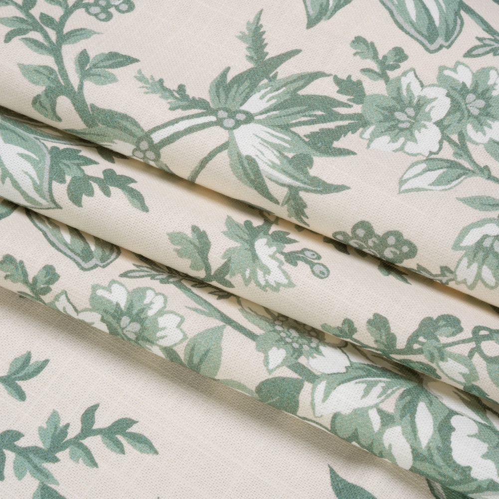 Cotton Canvas Print - Sage Floral Bouquets - British Imported Folded Cotton Canvas Print - Sage Floral Bouquets - British Imported Folded