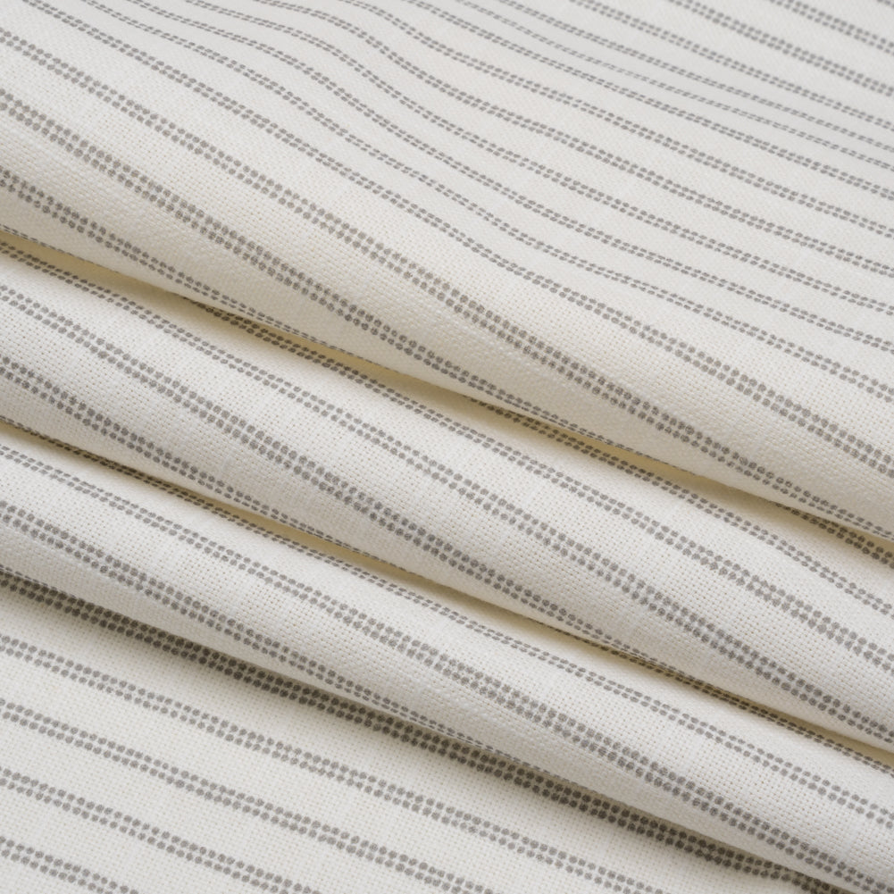 Slubbed Cotton Canvas Print - Steel Candy Striped - British Imported Folded Slubbed Cotton Canvas Print - Steel Candy Striped - British Imported Folded