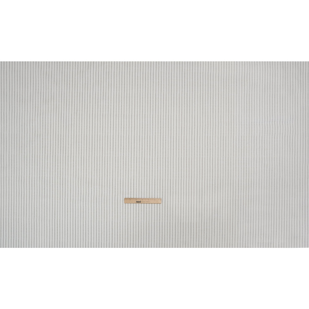 Slubbed Cotton Canvas Print - Steel Candy Striped - British Imported Full Slubbed Cotton Canvas Print - Steel Candy Striped - British Imported Full