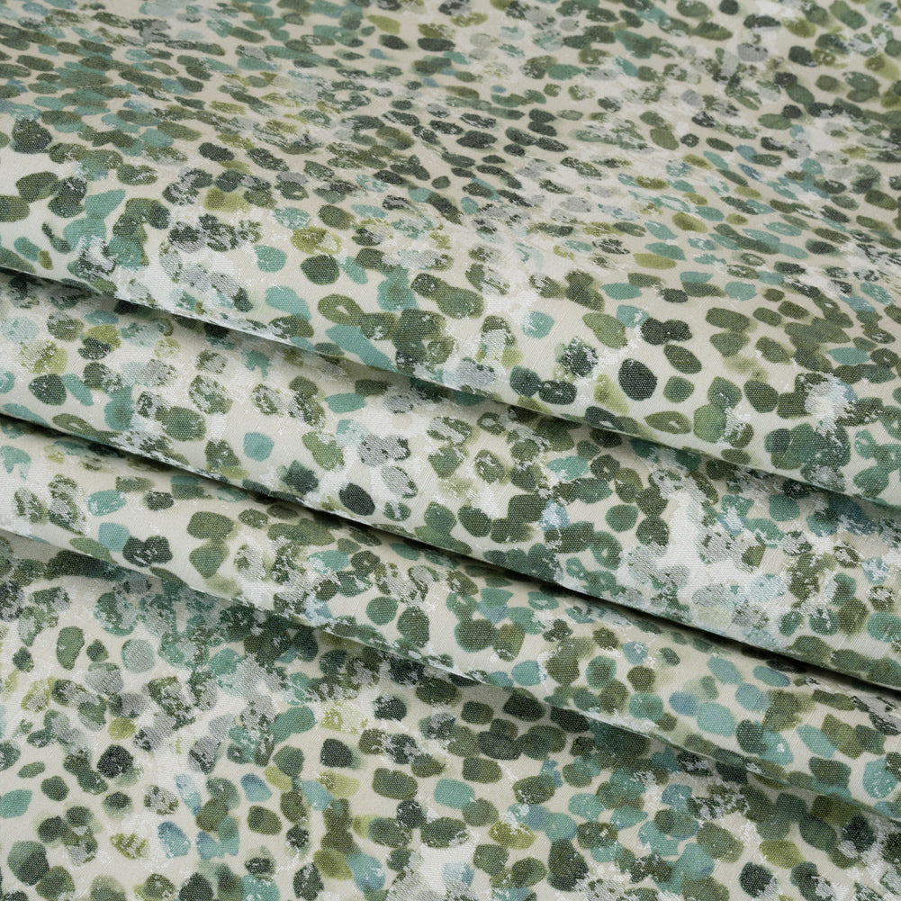 Drapery Jacquard Print - Jade Bouncing Spots - British Imported Drapery Jacquard Print - Jade Bouncing Spots - British Imported