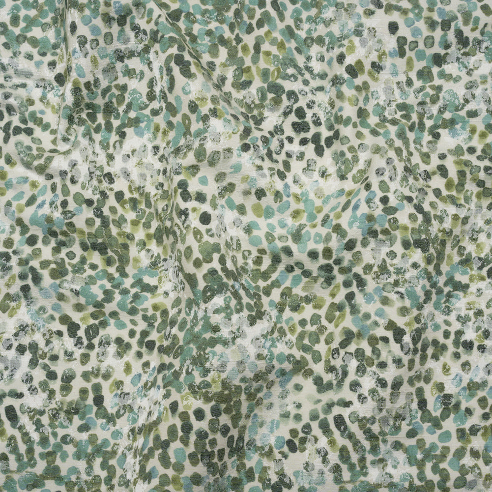 Drapery Jacquard Print - Jade Bouncing Spots - British Imported Drapery Jacquard Print - Jade Bouncing Spots - British Imported