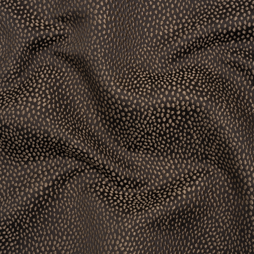Recycled Polyester Jacquard - Chocolate Little All-Over Spots - British Imported Recycled Polyester Jacquard - Chocolate Little All-Over Spots - British Imported