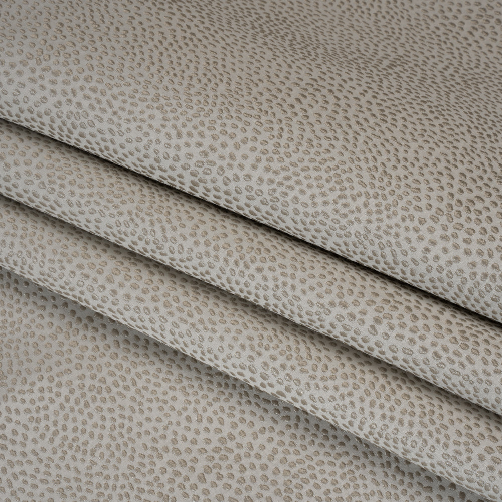 Recycled Polyester Jacquard - Dove Little All-Over Spots - British Imported - Folded Recycled Polyester Jacquard - Dove Little All-Over Spots - British Imported - Folded