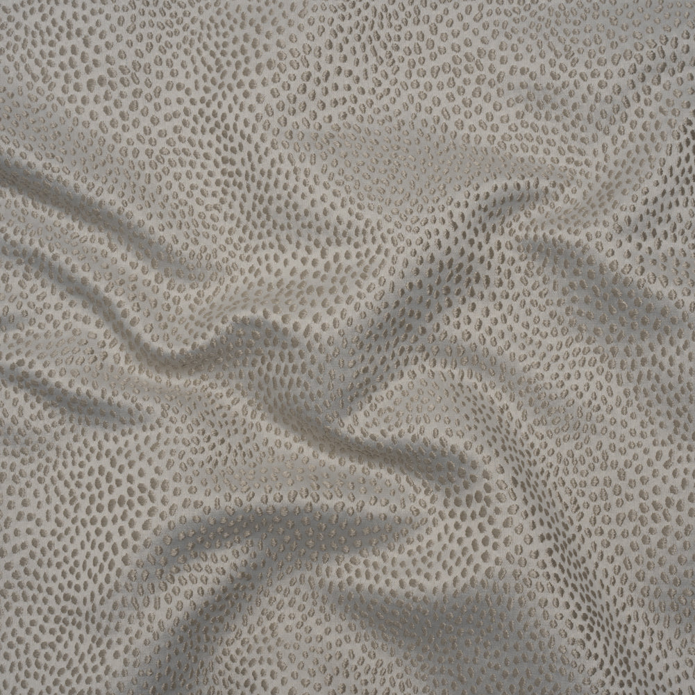 Recycled Polyester Jacquard - Dove Little All-Over Spots - British Imported Recycled Polyester Jacquard - Dove Little All-Over Spots - British Imported