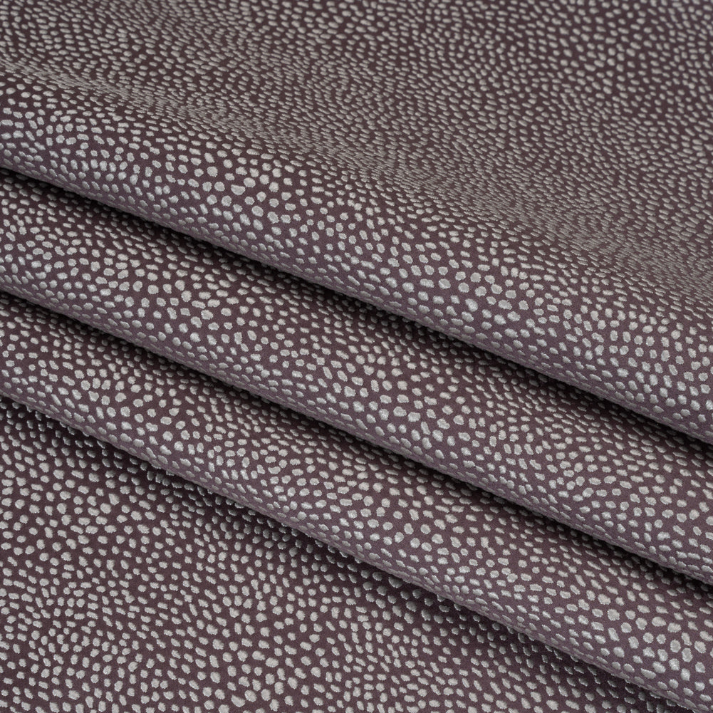 Recycled Polyester Jacquard - Mauve Little All-Over Spots - British Imported - Folded Recycled Polyester Jacquard - Mauve Little All-Over Spots - British Imported - Folded