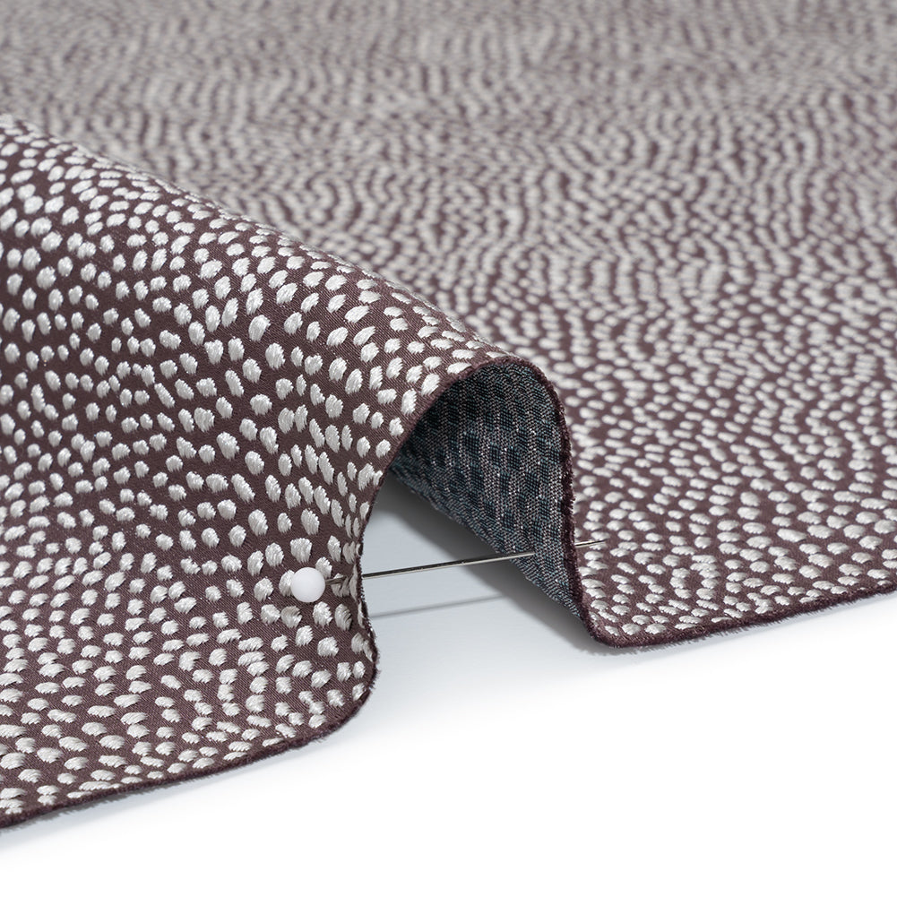 Recycled Polyester Jacquard - Mauve Little All-Over Spots - British Imported - Detail Recycled Polyester Jacquard - Mauve Little All-Over Spots - British Imported - Detail