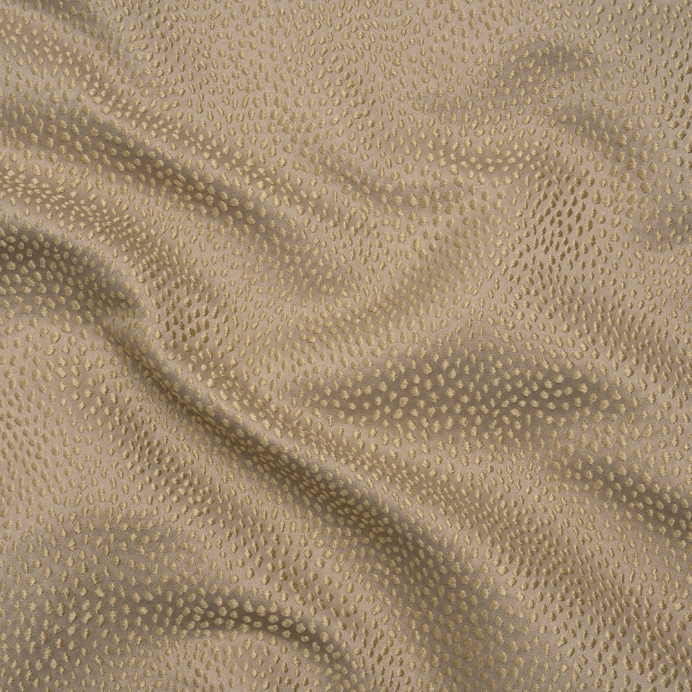 Recycled Polyester Jacquard - Taupe Little All-Over Spots - British Imported Recycled Polyester Jacquard - Taupe Little All-Over Spots - British Imported