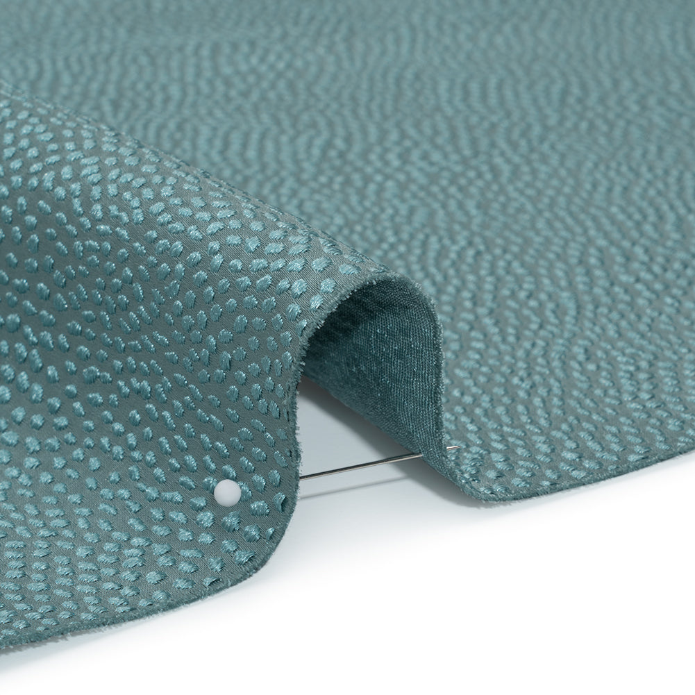 Recycled Polyester Jacquard - Teal Little All-Over Spots - British Imported - Detail Recycled Polyester Jacquard - Teal Little All-Over Spots - British Imported - Detail