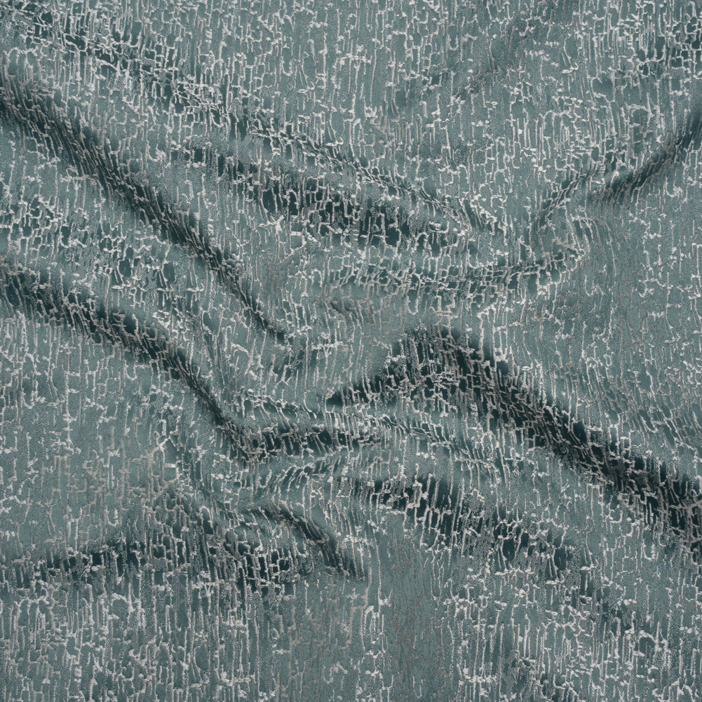 Satin-Face Jacquard - Sage Crackle - British Imported Satin-Face Jacquard - Sage Crackle - British Imported