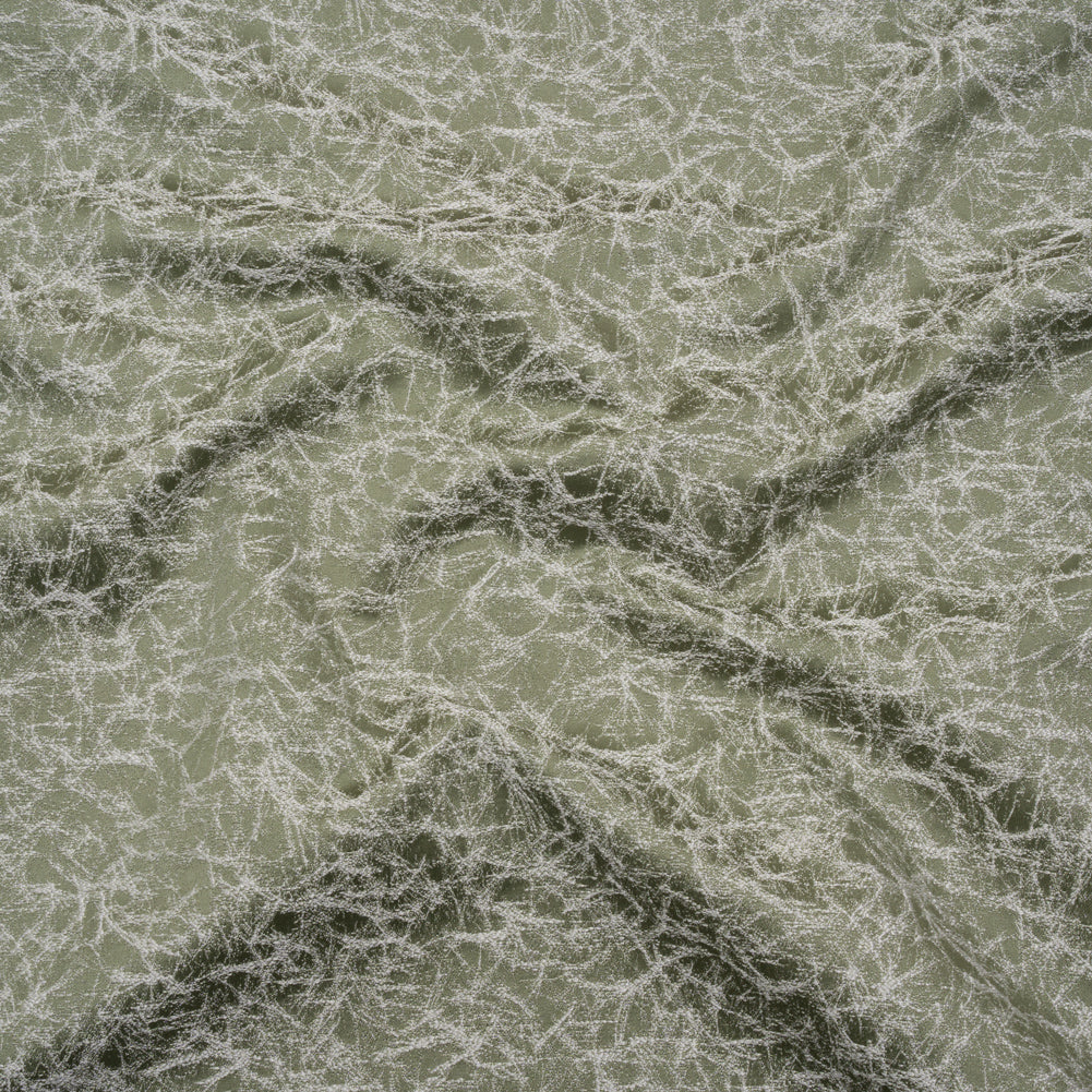 Satin-Faced Jacquard - Sage Cracked - British Imported) Satin-Faced Jacquard - Sage Cracked - British Imported)