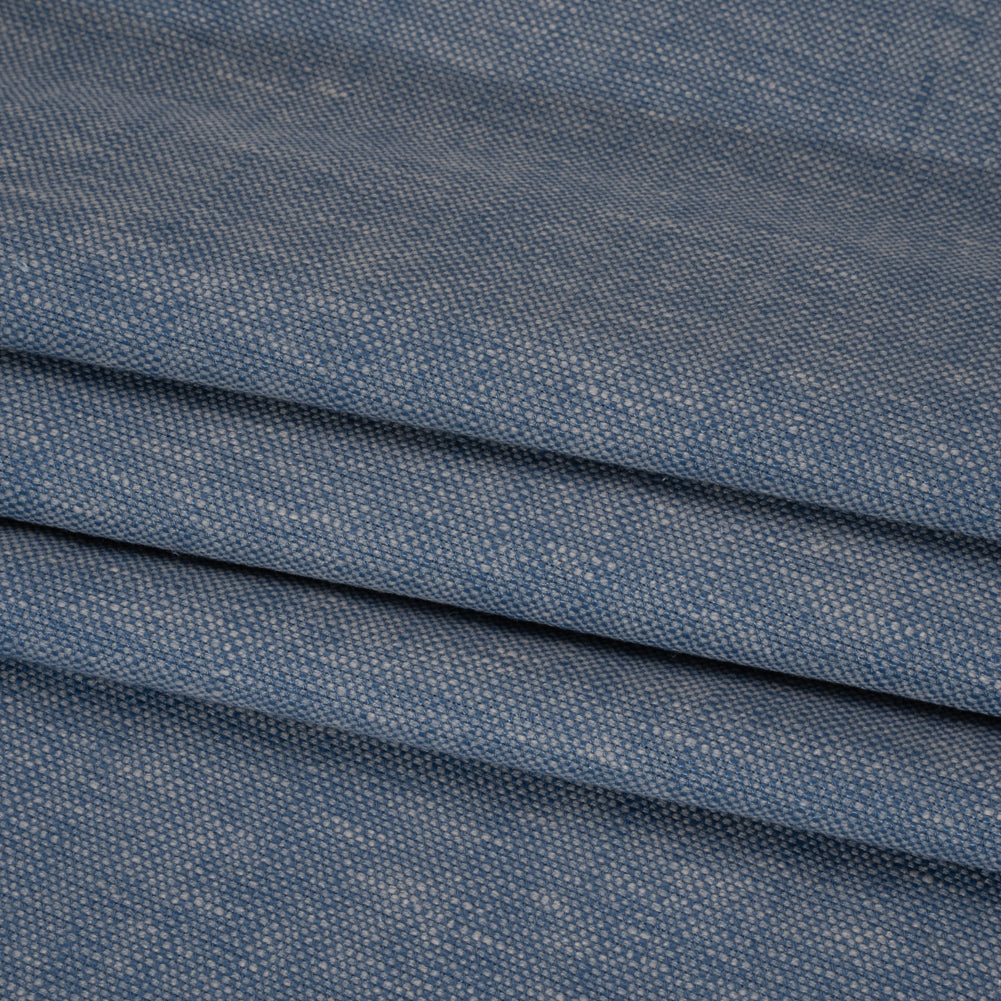 Linen Look Recycled Polyester and Cotton Woven - Denim - British Imported Linen Look Recycled Polyester and Cotton Woven - Denim - British Imported