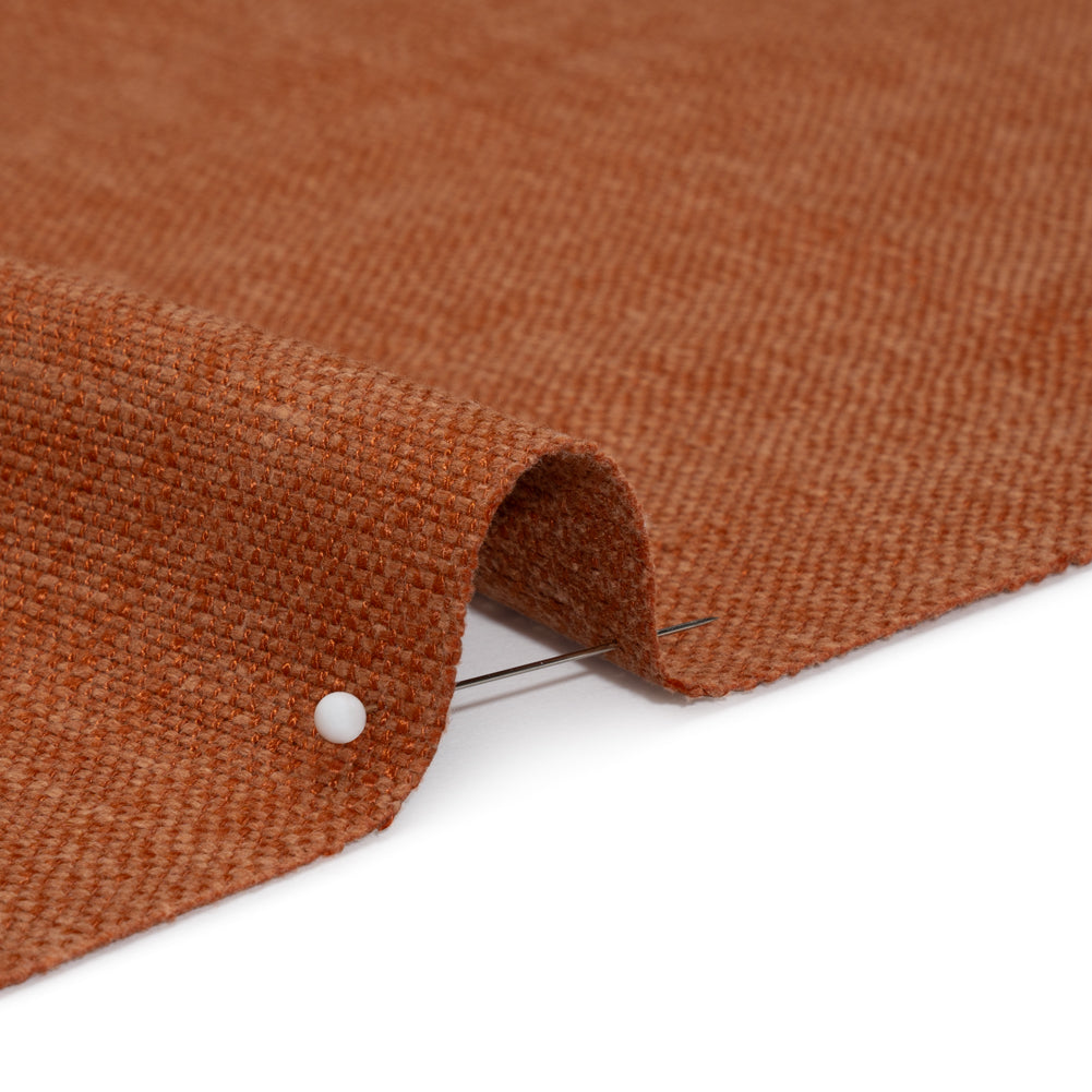 Linen Look Recycled Polyester and Cotton Woven - Ginger - British Imported Linen Look Recycled Polyester and Cotton Woven - Ginger - British Imported