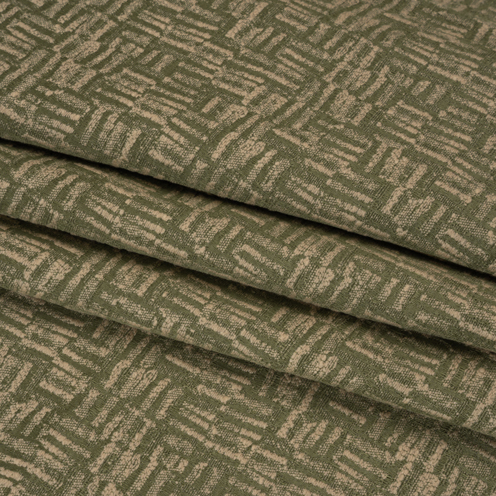 Recycled Polyester and Cotton Drapery Jacquard - Ivy Little Lines - British Imported Folded Recycled Polyester and Cotton Drapery Jacquard - Ivy Little Lines - British Imported Folded