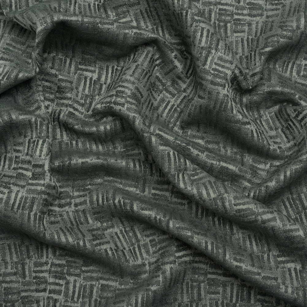 Recycled Polyester and Cotton Drapery Jacquard - Ocean Little Lines - British Imported Recycled Polyester and Cotton Drapery Jacquard - Ocean Little Lines - British Imported