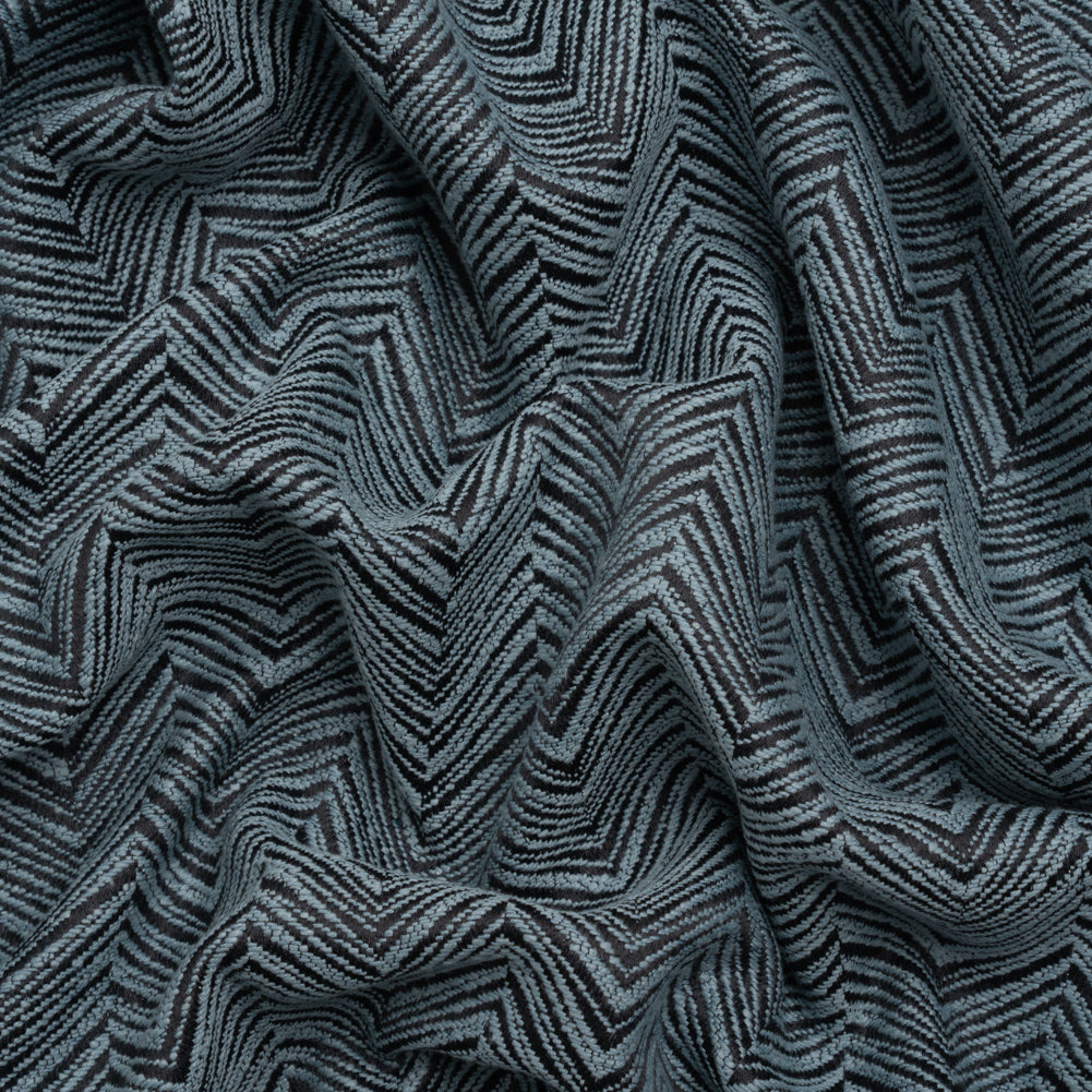 Herringbone Chevrons Recycled Polyester and Cotton Drapery Jacquard - Danube - British Imported Herringbone Chevrons Recycled Polyester and Cotton Drapery Jacquard - Danube - British Imported