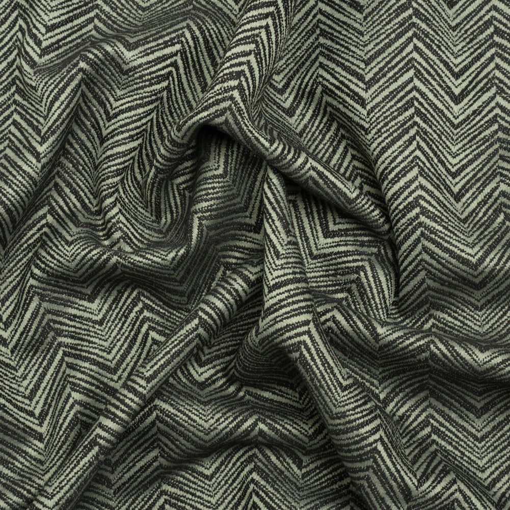 Herringbone Chevrons Recycled Polyester and Cotton Drapery Jacquard - Eucalyptus - British Imported Herringbone Chevrons Recycled Polyester and Cotton Drapery Jacquard - Eucalyptus - British Imported