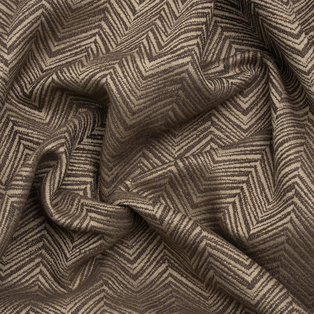 Herringbone Chevrons Recycled Polyester and Cotton Drapery Jacquard - Flint - British Imported Herringbone Chevrons Recycled Polyester and Cotton Drapery Jacquard - Flint - British Imported