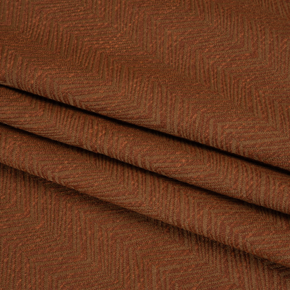 Herringbone Chevrons Recycled Polyester and Cotton Drapery Jacquard - Ginger - British Imported Folded Herringbone Chevrons Recycled Polyester and Cotton Drapery Jacquard - Ginger - British Imported Folded