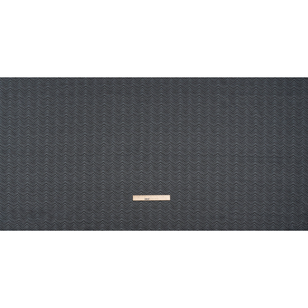 Herringbone Chevrons Recycled Polyester and Cotton Drapery Jacquard - Ink - British Imported Full Herringbone Chevrons Recycled Polyester and Cotton Drapery Jacquard - Ink - British Imported Full