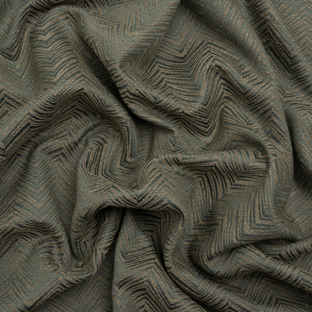 Herringbone Chevrons Recycled Polyester and Cotton Drapery Jacquard - Ocean - British Imported Herringbone Chevrons Recycled Polyester and Cotton Drapery Jacquard - Ocean - British Imported