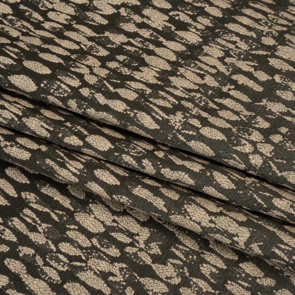 Rows of Spots Recycled Polyester and Cotton Drapery Jacquard - Noir - British Imported Folded Rows of Spots Recycled Polyester and Cotton Drapery Jacquard - Noir - British Imported Folded