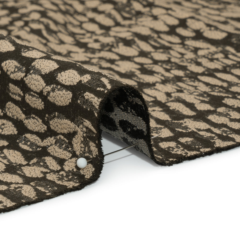 Rows of Spots Recycled Polyester and Cotton Drapery Jacquard - Noir - British Imported Detail Rows of Spots Recycled Polyester and Cotton Drapery Jacquard - Noir - British Imported Detail