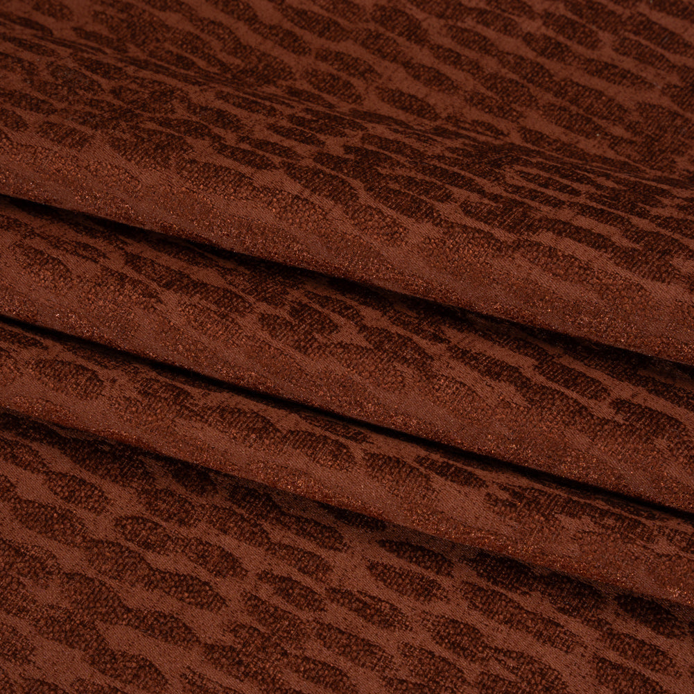 Rows of Spots Recycled Polyester Chenille Drapery Jacquard - Paprika - British Imported Folded Rows of Spots Recycled Polyester Chenille Drapery Jacquard - Paprika - British Imported Folded