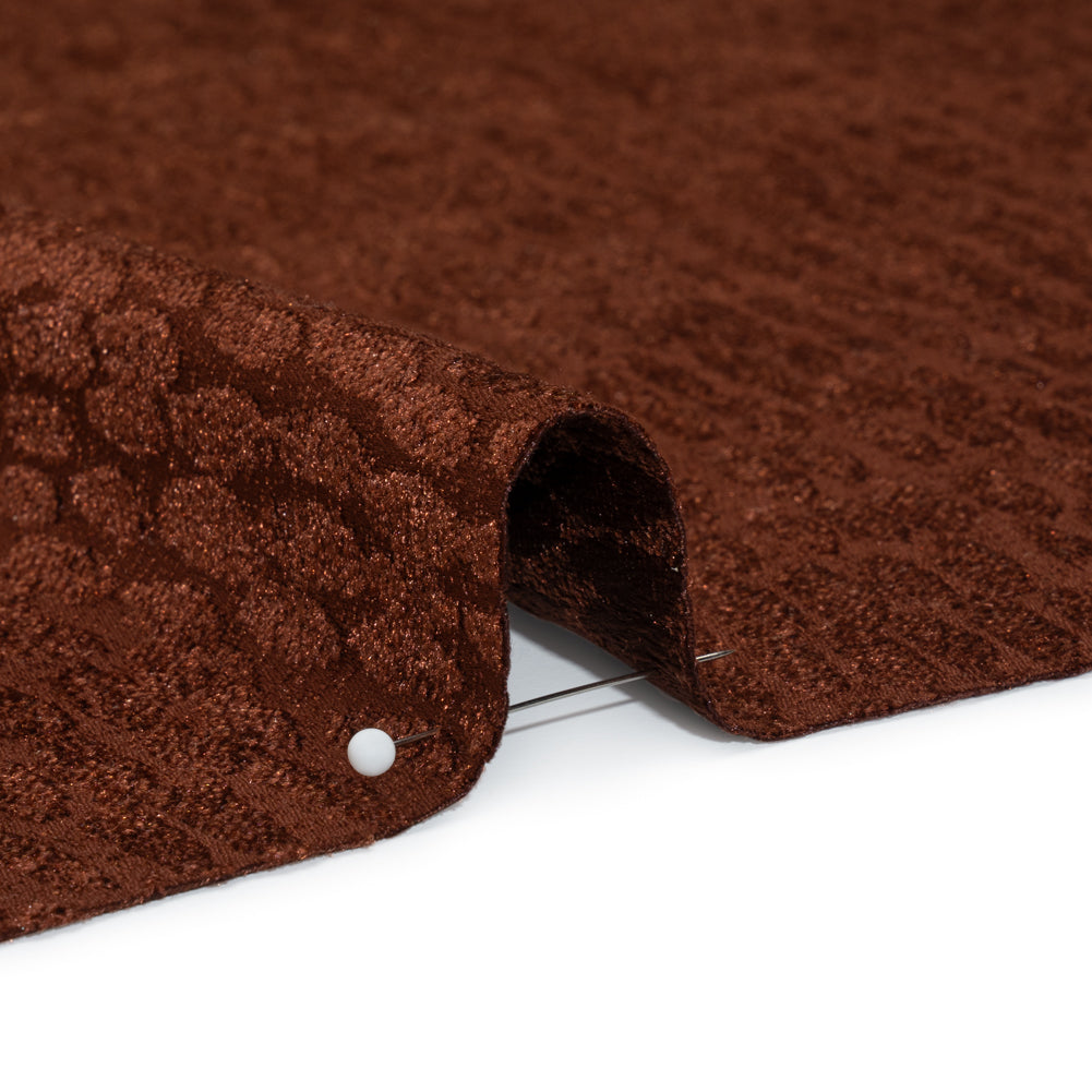 Rows of Spots Recycled Polyester Chenille Drapery Jacquard - Paprika - British Imported Detail Rows of Spots Recycled Polyester Chenille Drapery Jacquard - Paprika - British Imported Detail