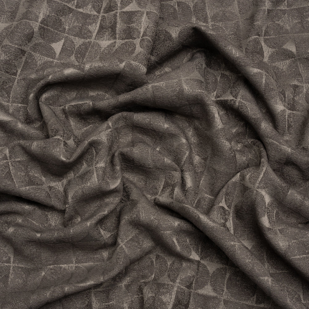 Circles and Slices Recycled Polyester and Cotton Drapery Jacquard - Flint - British Imported Circles and Slices Recycled Polyester and Cotton Drapery Jacquard - Flint - British Imported
