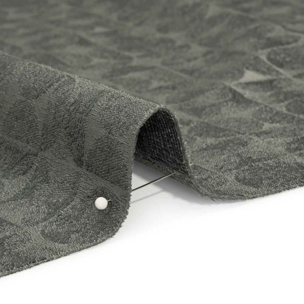 Circles and Slices Recycled Polyester and Cotton Drapery Jacquard - Ocean - British Imported Detail Circles and Slices Recycled Polyester and Cotton Drapery Jacquard - Ocean - British Imported Detail