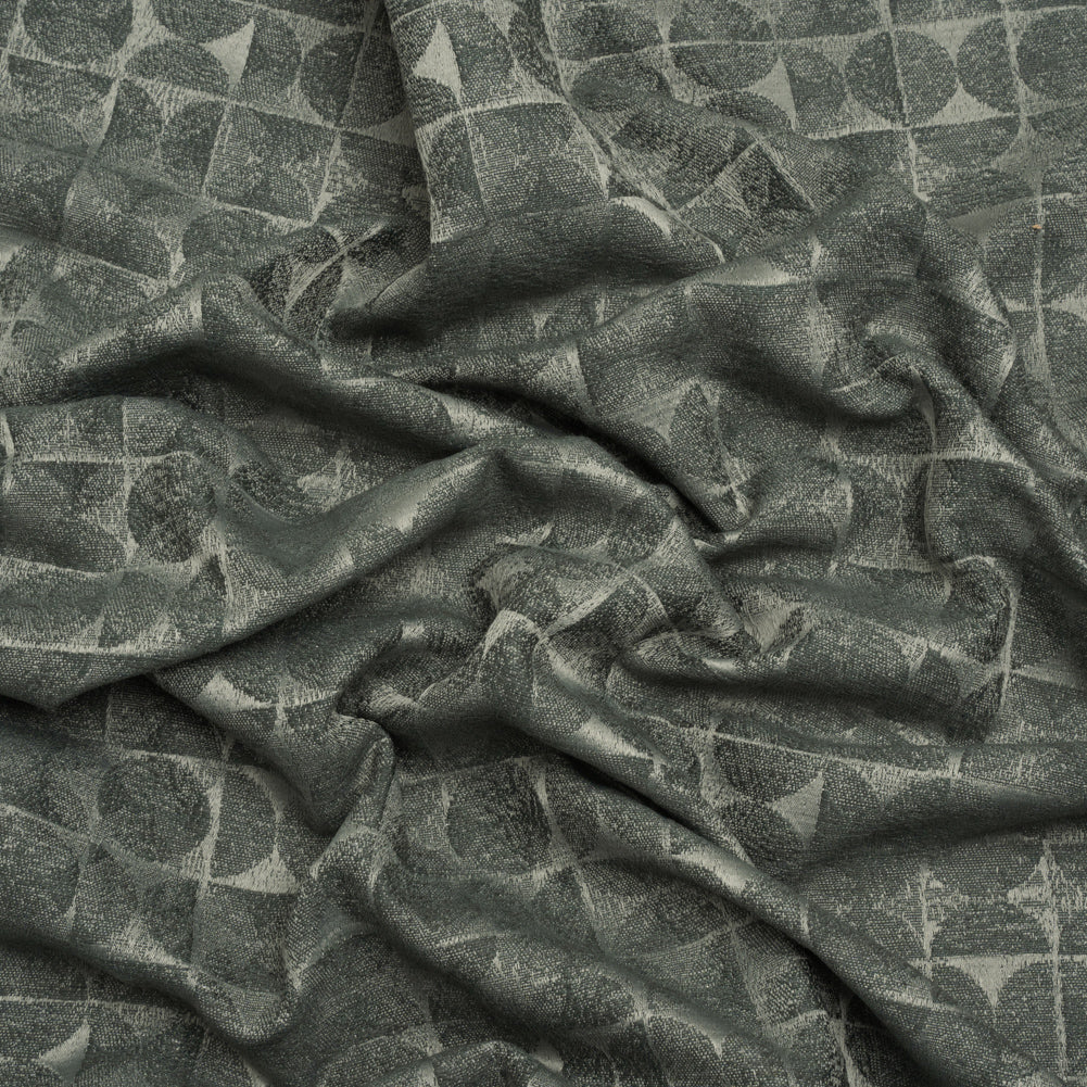 Circles and Slices Recycled Polyester and Cotton Drapery Jacquard - Ocean - British Imported Circles and Slices Recycled Polyester and Cotton Drapery Jacquard - Ocean - British Imported