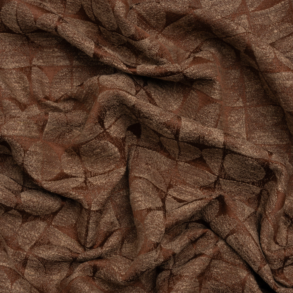 Circles and Slices Recycled Polyester and Cotton Drapery Jacquard - Paprika - British Imported Circles and Slices Recycled Polyester and Cotton Drapery Jacquard - Paprika - British Imported