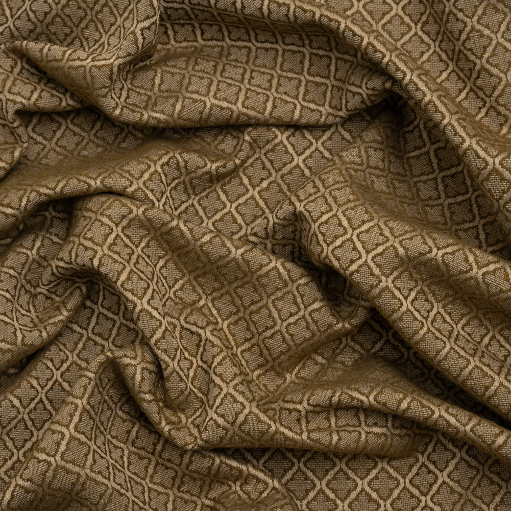 Diamond Tiles Recycled Polyester and Cotton Drapery Jacquard - Brass - British Imported Diamond Tiles Recycled Polyester and Cotton Drapery Jacquard - Brass - British Imported