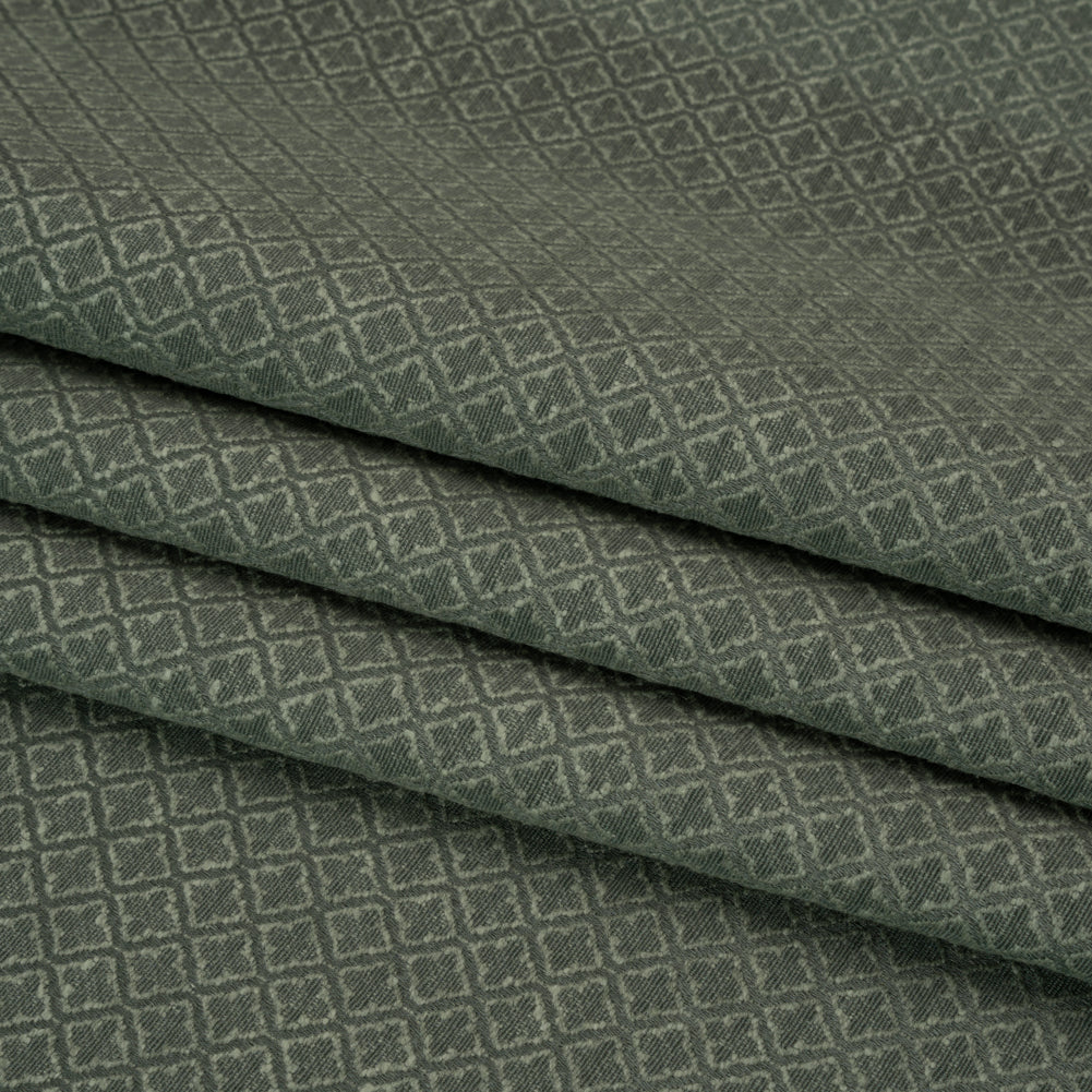 Diamond Tiles Recycled Polyester and Cotton Drapery Jacquard - Teal - British Imported Folded Diamond Tiles Recycled Polyester and Cotton Drapery Jacquard - Teal - British Imported Folded