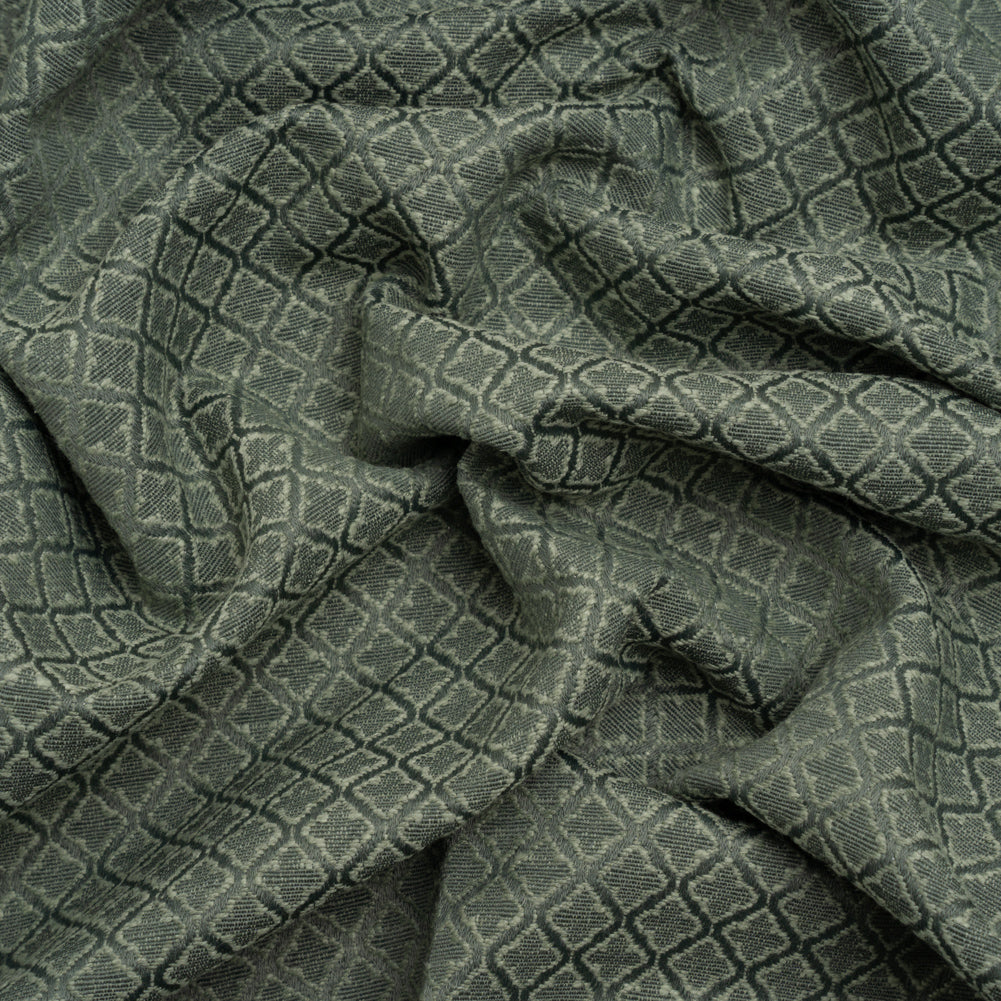 Diamond Tiles Recycled Polyester and Cotton Drapery Jacquard - Teal - British Imported Diamond Tiles Recycled Polyester and Cotton Drapery Jacquard - Teal - British Imported