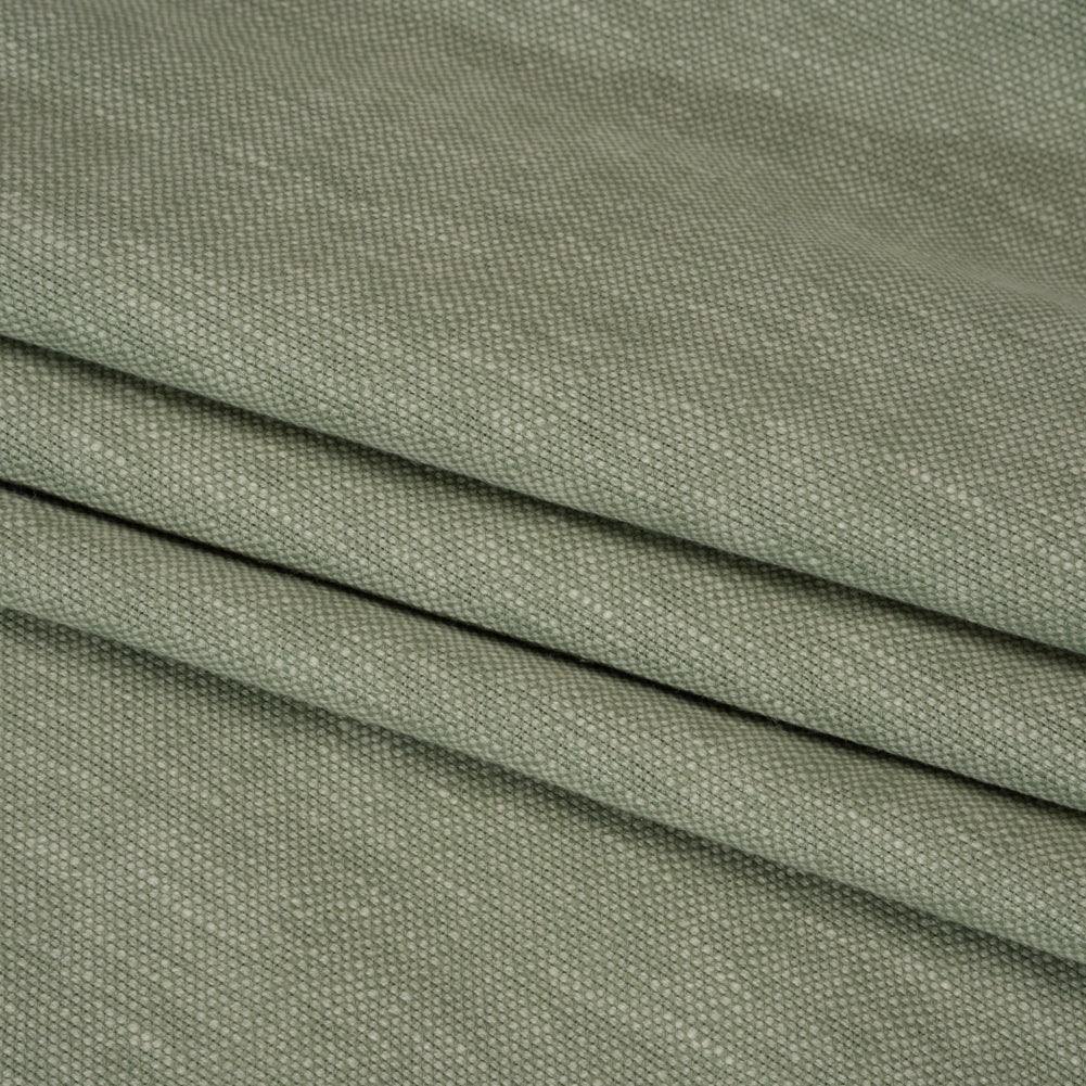 Linen Look Recycled Polyester and Cotton Woven - Eucalyptus - British Imported Folded Linen Look Recycled Polyester and Cotton Woven - Eucalyptus - British Imported Folded