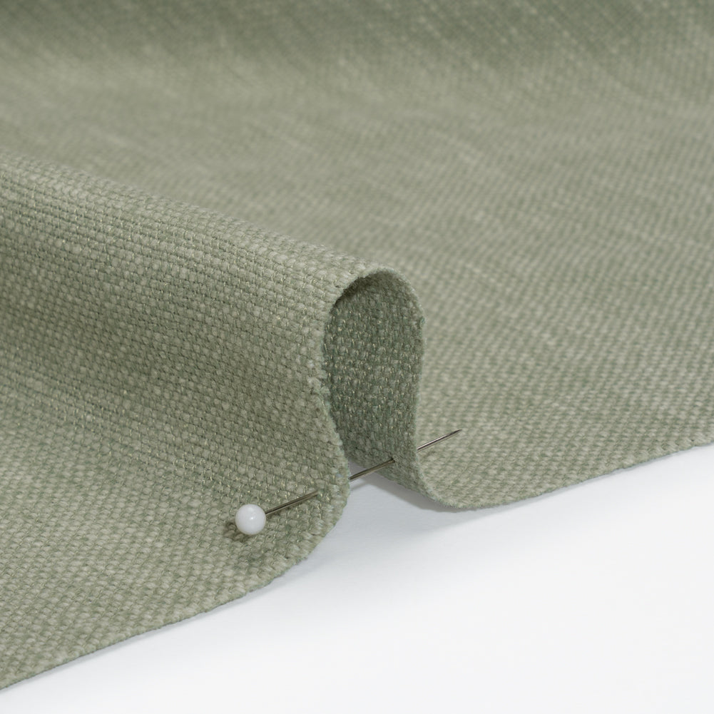 Linen Look Recycled Polyester and Cotton Woven - Eucalyptus - British Imported Detail Linen Look Recycled Polyester and Cotton Woven - Eucalyptus - British Imported Detail