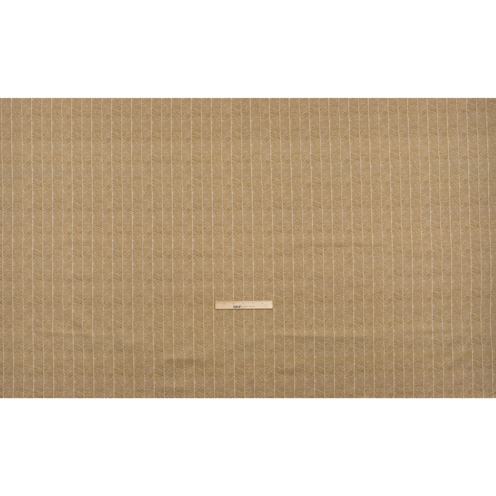 Brushed Cotton and Linen Canvas - Cider Painterly Herringbone - British Imported Full Brushed Cotton and Linen Canvas - Cider Painterly Herringbone - British Imported Full