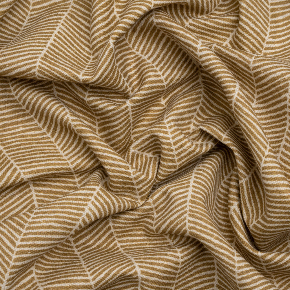 Brushed Cotton and Linen Canvas - Cider Painterly Herringbone - British Imported Brushed Cotton and Linen Canvas - Cider Painterly Herringbone - British Imported
