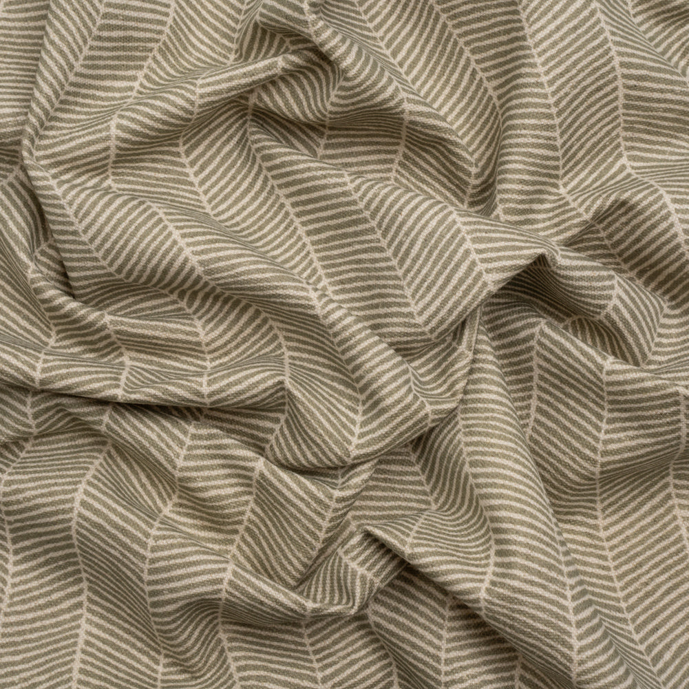 Brushed Cotton and Linen Canvas - Oregano Painterly Herringbone - British Imported Brushed Cotton and Linen Canvas - Oregano Painterly Herringbone - British Imported