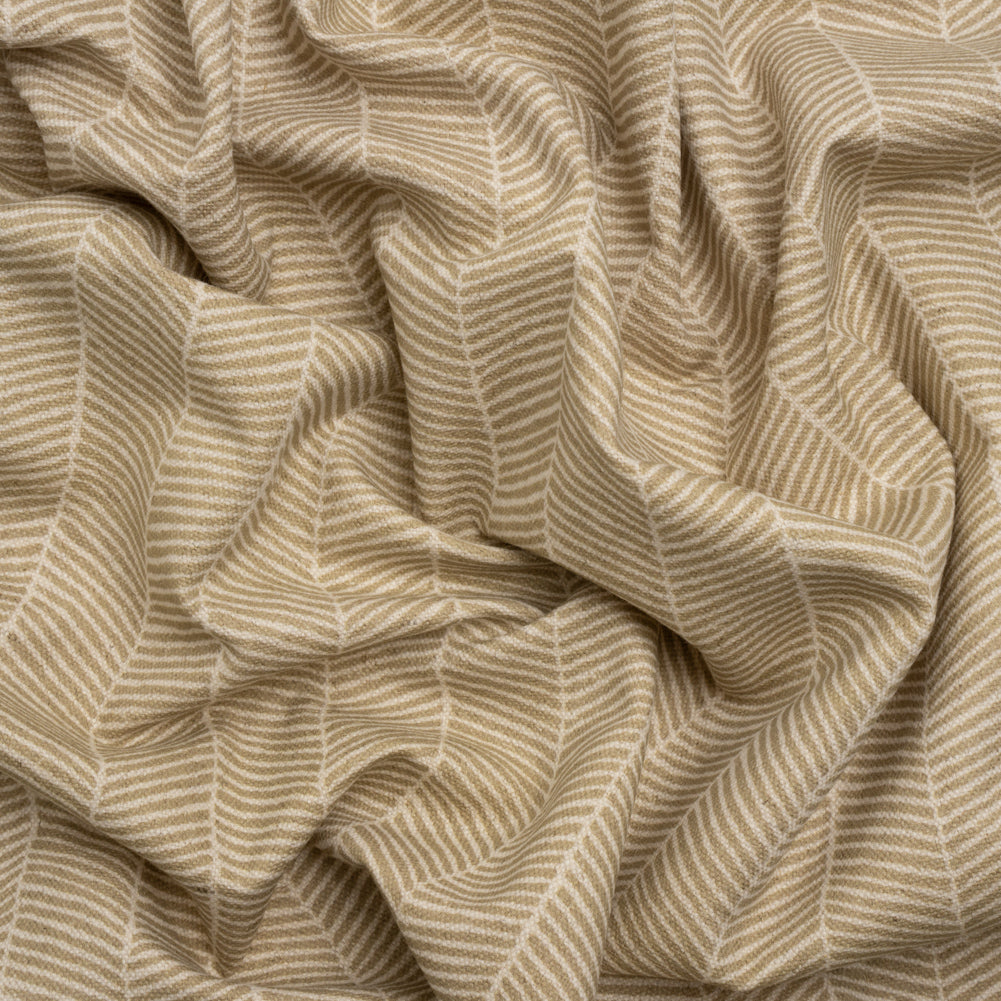 Brushed Cotton and Linen Canvas - Sand Painterly Herringbone - British Imported Brushed Cotton and Linen Canvas - Sand Painterly Herringbone - British Imported