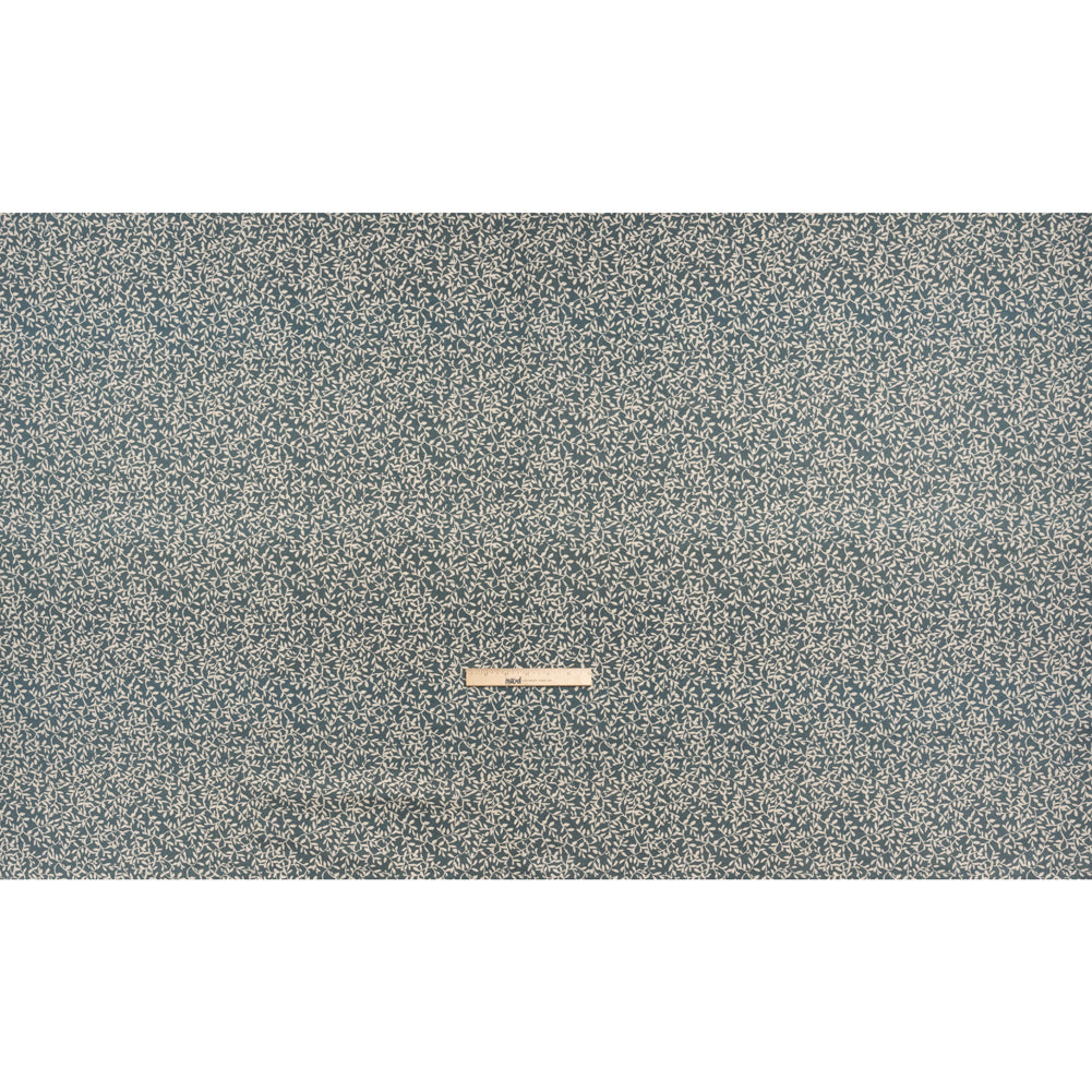 Brushed Cotton and Linen Canvas - Indigo Little Vines - British Imported Full Brushed Cotton and Linen Canvas - Indigo Little Vines - British Imported Full