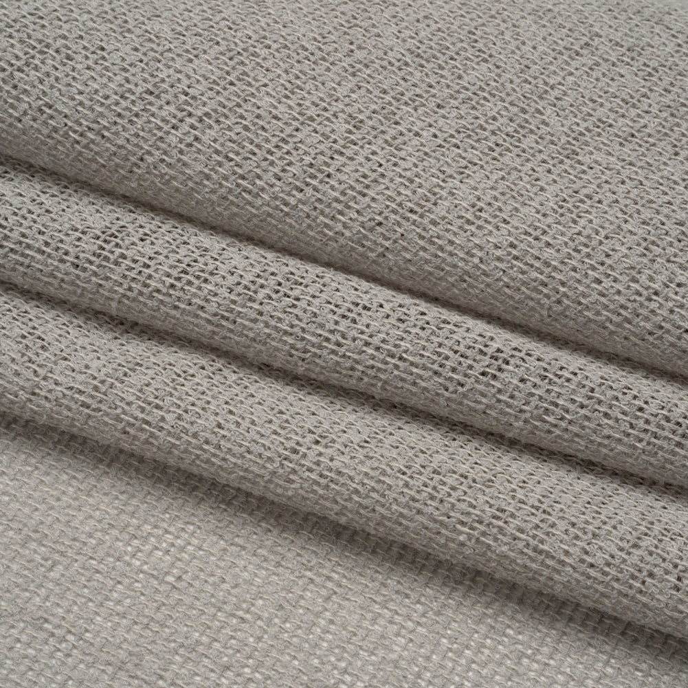 Boucle Burlap-Like Sheer Drapery Woven 118" - Pebble - British Imported Folded Boucle Burlap-Like Sheer Drapery Woven 118" - Pebble - British Imported Folded