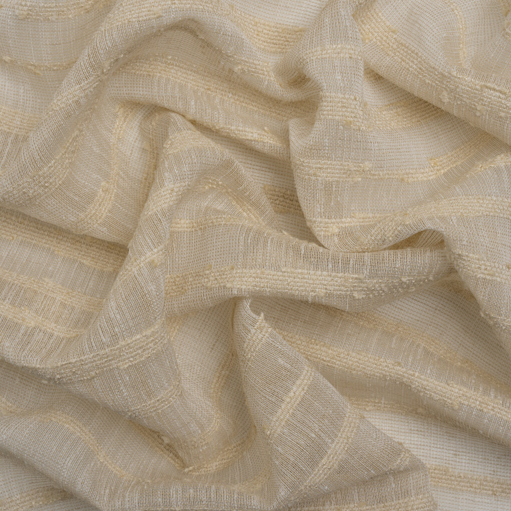 Boucle Striped Drapery Sheer Fabric 118" - Sand - British Imported Boucle Striped Drapery Sheer Fabric 118" - Sand - British Imported