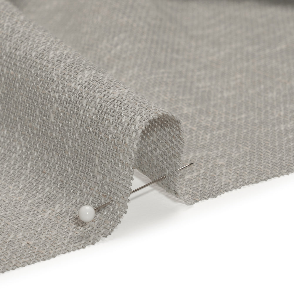 Slubbed Open Weave Drapery Sheer Fabric 118" - Pebble - British Imported Detail Slubbed Open Weave Drapery Sheer Fabric 118" - Pebble - British Imported Detail