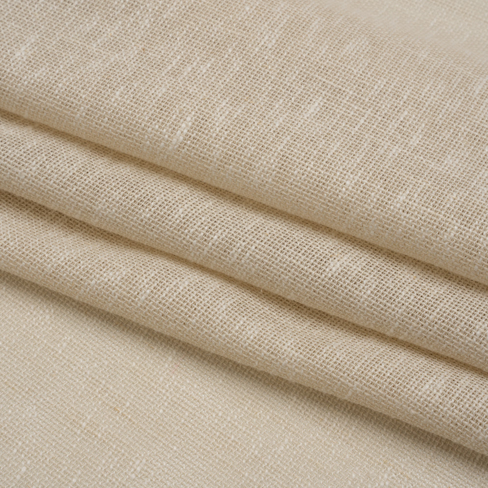 Slubbed Open Weave Drapery Sheer Fabric 118" - Sand - British Imported Folded Slubbed Open Weave Drapery Sheer Fabric 118" - Sand - British Imported Folded